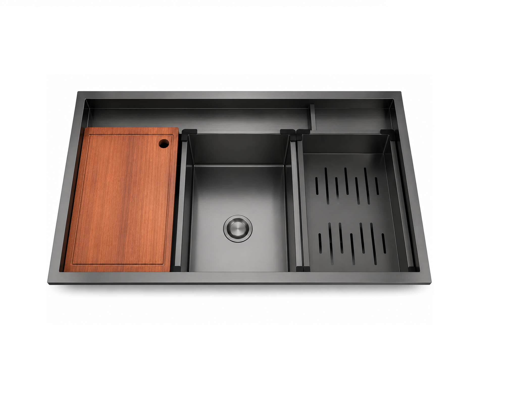 سینک استیل توکار داسی مدل MIRRA BLACK) 7050-1B)